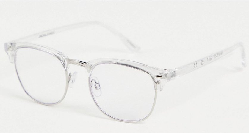 jack and Jones glasses clear with silver