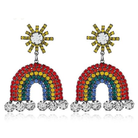 Rhinestone Rainbow Earrings - Own Saviour
