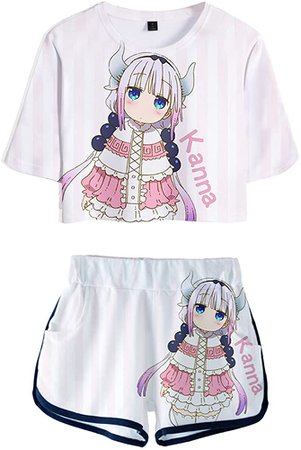 Amazon.com: GO2COSY Anime Miss Kobayashi's Dragon Maid 2 in 1 Outfits Crop Top T-Shirt and Shorts Set for Women Girls : Clothing, Shoes & Jewelry
