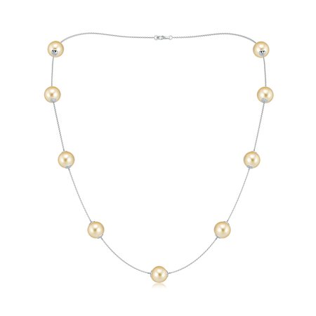 Golden South Sea Pearl Station Necklace