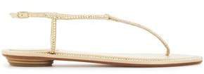 Rene' Caovilla Diana Crystal-embellished Satin Sandals