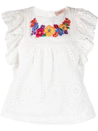 TWINSET broderie-anglaise Cotton Blouse - Farfetch