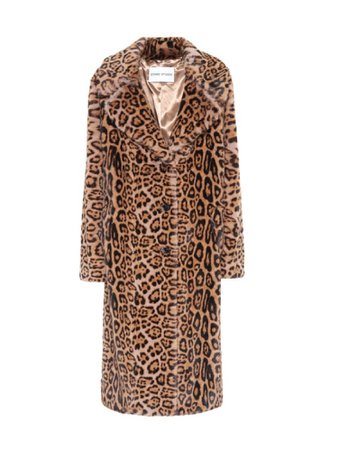 stand studio leopard coat