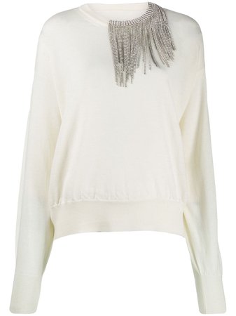 Circus Hotel crystal embellished neck sweater £332 - Shop Online. Same Day Delivery in London