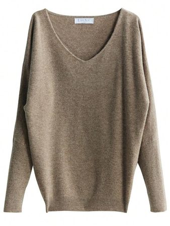 100% Merino Wool Women Sweater Oversized Batwing Sleeve Knitted Pullover Sweater Tops | SHEIN