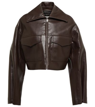 Nanushka - Sapir cropped faux leather jacket | Mytheresa