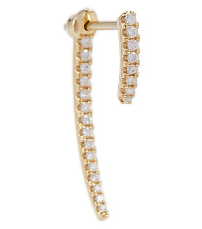 Maria Tash - Short Talon Threaded Stud 18kt gold single earring with diamonds | Mytheresa
