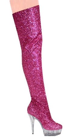 Hot pink glitter boots