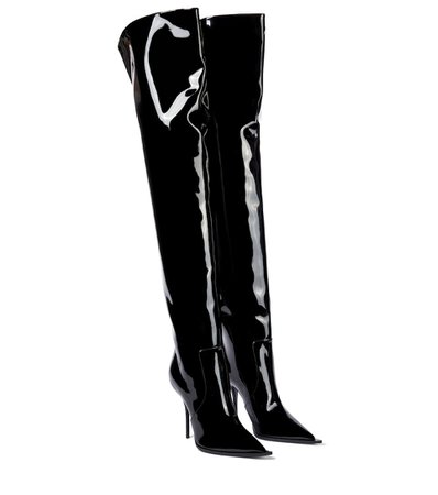 Dolce & Gabbana - Cardinale patent leather over-the-knee boots | Mytheresa