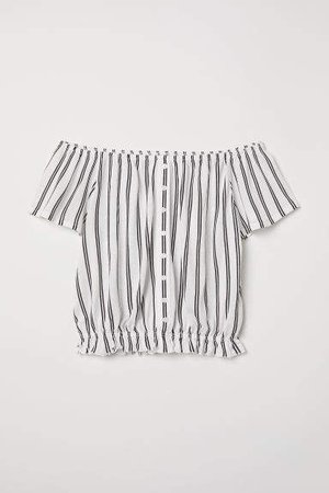 Short Jersey Top - White