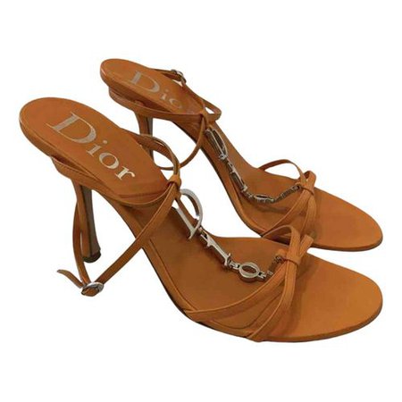 Leather sandals Dior Orange size 40 EU in Leather - 16584899