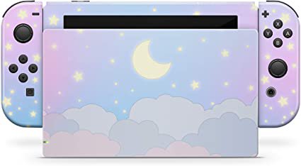 Amazon.com: Clouds Pastel Starry Blue Sky Skin for Nintendo Switch, Vinyl 3m Stickers Moon Full wrap Cover: Electronics