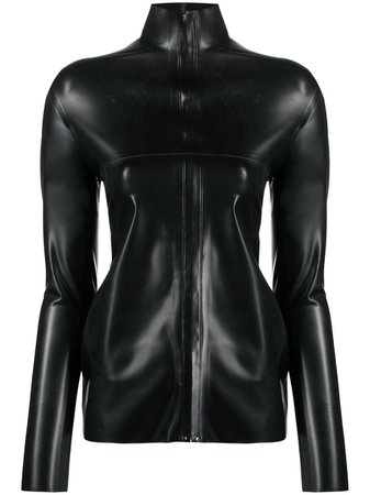 Kwaidan Editions faux-leather Fitted zip-up Top - Farfetch