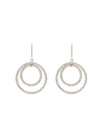 Isabel Marant metallic crystal-embellished double hoop earrings $249 - Buy SS19 Online - Fast Global Delivery, Price