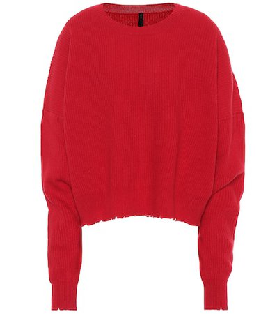 Cropped wool and cashmere sweater