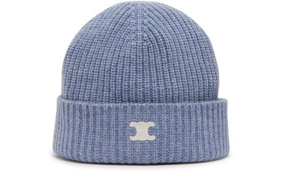 CELINE Women's Triomphe embroidered beanie in heritage cashmere | CELINE | 24S