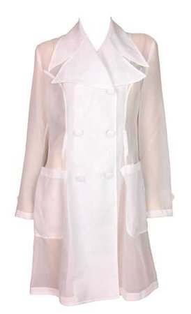 1990's D&G by Dolce & Gabbana Logo Sheer White Jacket Coat | My Haute Wardrobe