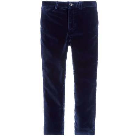 Burberry - Blue Cotton Velvet Trousers | Childrensalon Outlet