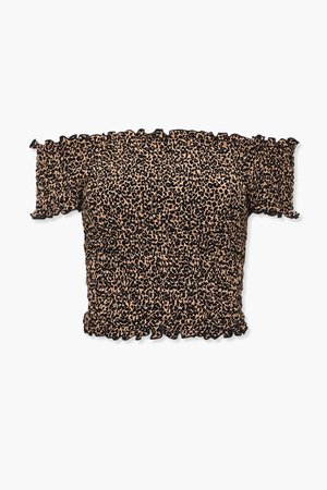 Cheetah Off-the-Shoulder Crop Top | Forever 21