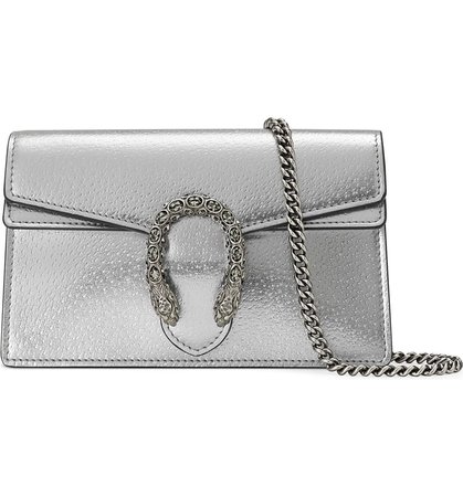 Gucci Super Mini Metallic Leather Crossbody Bag | Nordstrom