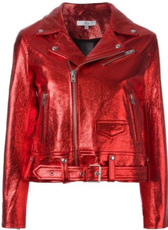 Iro metallic red leather jacket