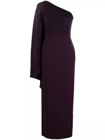 Solace London Lillia Asymmetric Plissé Maxi Dress - Farfetch