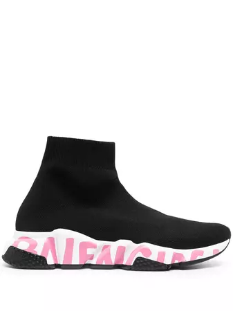 Shop Balenciaga Speed logo-print sneakers with Express Delivery - FARFETCH