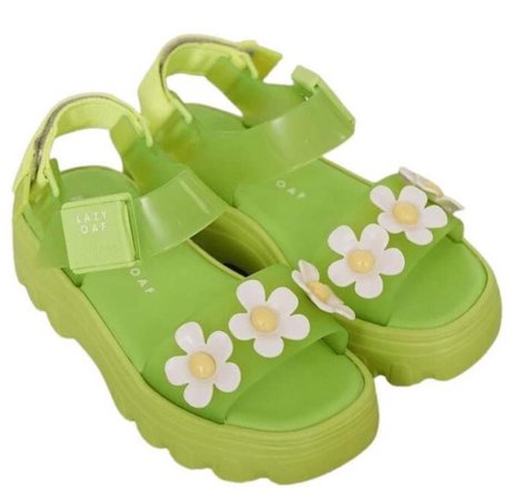 lazy oaf green daisy sandals