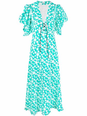 Miu Miu floral-print Silk Maxi Dress - Farfetch