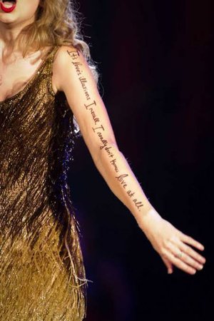 Taylor swift lyrics on arm
