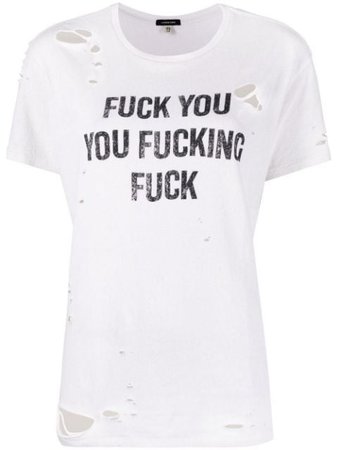 R13 graphic-print Distressed T-shirt - Farfetch