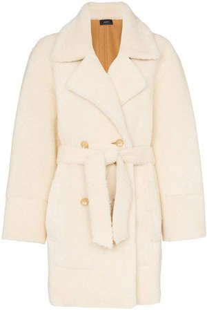 Jimmy belted double breasted shearling coat