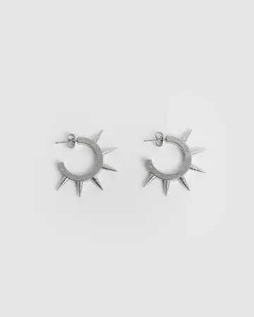 SPIKES - Studs earrings - Palladium – SAUVAGESPARIS
