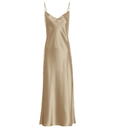 Polo Ralph Lauren Satin Slip Dress In Gold | ModeSens