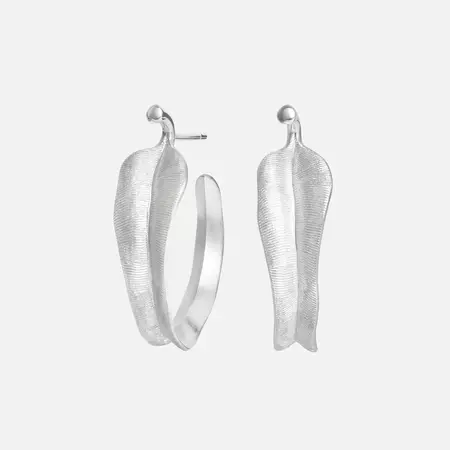 Leaves creol earrings small Sterling silver