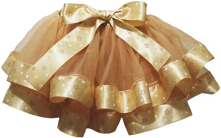 Amazon.com: Petitebella Gold Petal Skirt Gold Stars Ribbon Nb-8y (4-5 Years): Clothing