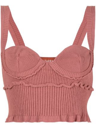 Shop pink Fleur Du Mal knitted bra top with Express Delivery - Farfetch