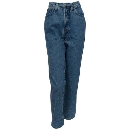 Versace High Waist Straight Leg Jeans with Medusa Rivets - It 46, 1999 For Sale at 1stDibs | versace high waisted jeans, 1999 jeans