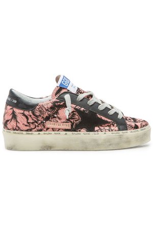 Golden Goose - Hi Star Leather Platform Sneakers with Calf Hair and Suede
