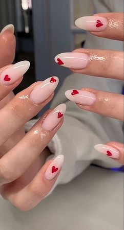 pink heart nails