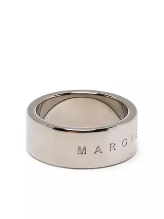 MM6 Maison Margiela logo-engraved Band Ring - Farfetch