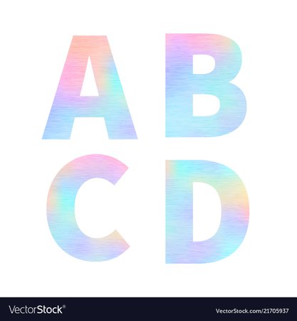 Modern a b c d letters with bright colorful Vector Image