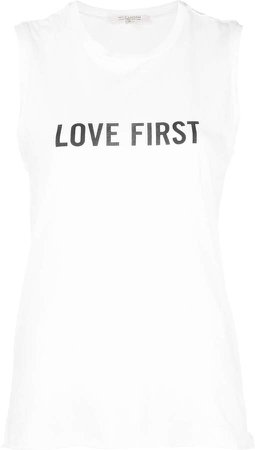 'Love First' sleeveless vest top