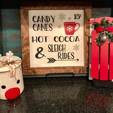 Candy Canes Hot Cocoa Sleigh Rides Rustic Farmhouse wooden | Etsy