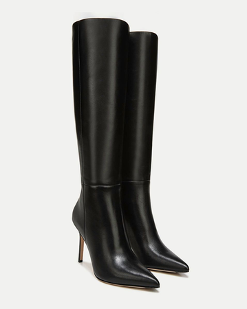 Veronica Beard Lisa leather tall boots | black