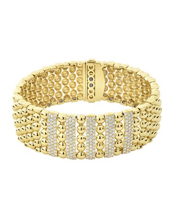 Lagos 18k Caviar Gold Wide Rope Bracelet