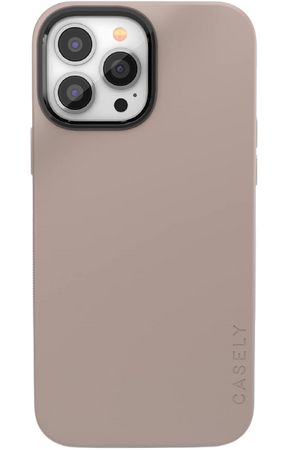 Casely iPhone 13 Pro Max Case | Taupe on Nude | Solid Beige Color Minimalist Case | Compatible with MagSafe