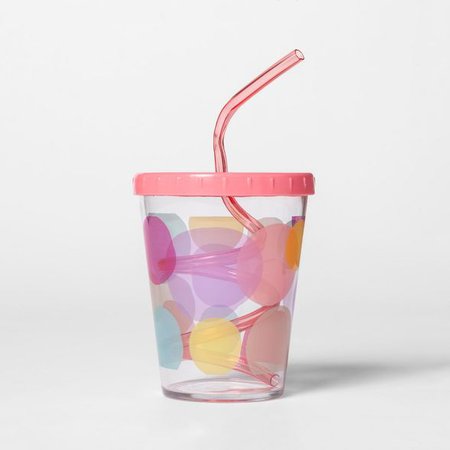 15oz Plastic Kids Swirly Straw Cup Blue - Pillowfort™ : Target