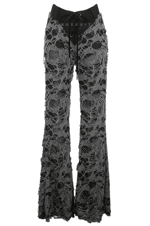 distressed flared pants by noxexit