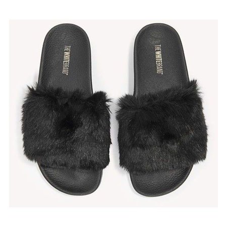 black slippers polyvore - Google Search